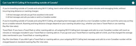 fido wifi calling outside canada.